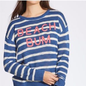 Mis & Tess The beach Store Striped Blue & Cream 'Beach Bum' Sweater
